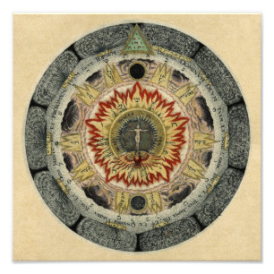 Cosmic Rose Mandala Photo Print