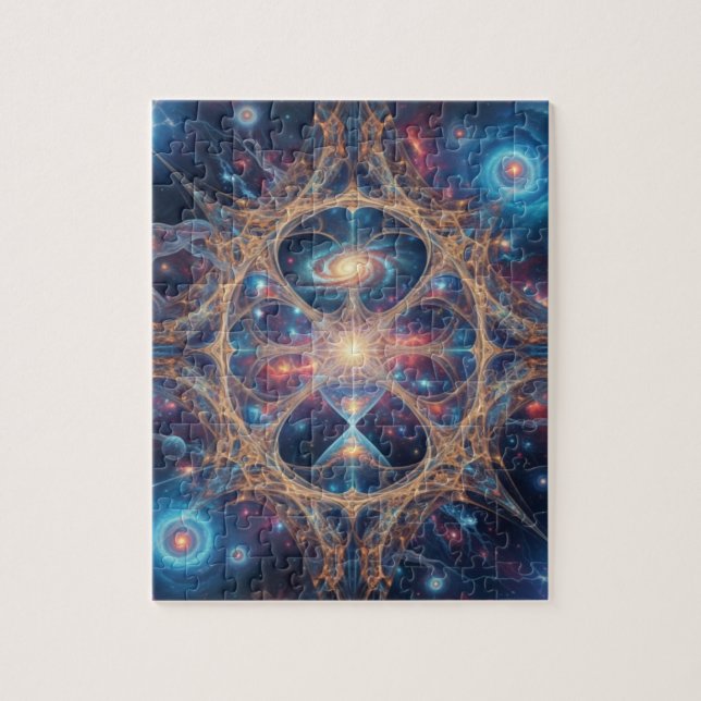 Cosmic Sacred Geometry Galaxy Mandala Art Jigsaw Puzzle (Vertical)