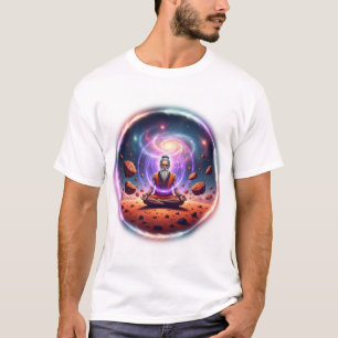 Cosmic Sadhu: Mars Meditation Galaxy Art T-Shirt