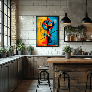 Cosmic Samurai – Modern Abstract Geometric Wall Poster