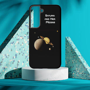 Cosmic Saturn & Moons Minimalist Celestial Samsung Galaxy Case