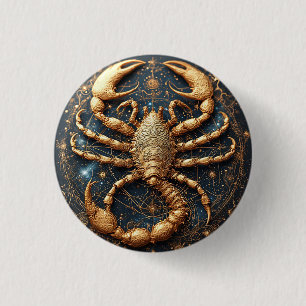 🦂 Cosmic Scorpion Mandala For Astrology Lovers 3 Cm Round Badge