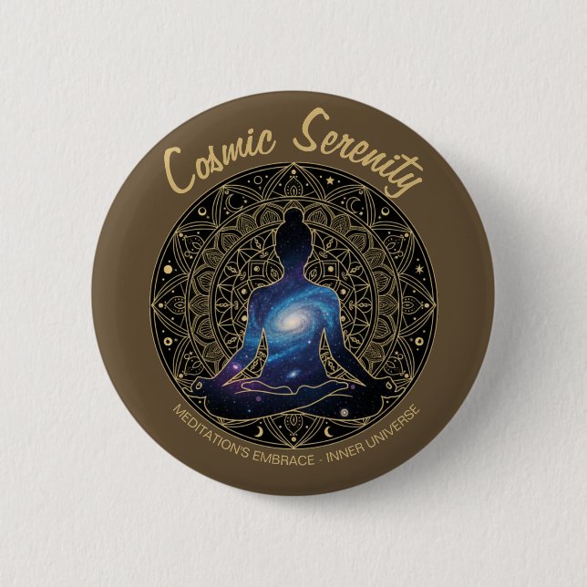 Cosmic Serenity Meditation – Galaxy Mandala  6 Cm Round Badge (Front)