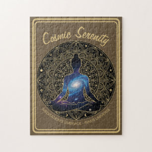 Cosmic Serenity Meditation – Galaxy Mandala  Jigsaw Puzzle