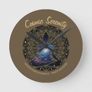Cosmic Serenity Meditation – Mandala (NO NUMBERS) Round Clock
