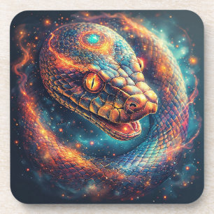 Cosmic Serpent with Glowing Scales Coaster