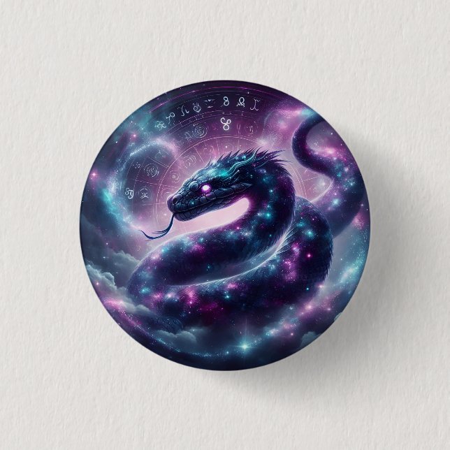Cosmic Serpent Zodiac Galaxy Astrology 3 Cm Round Badge (Front)