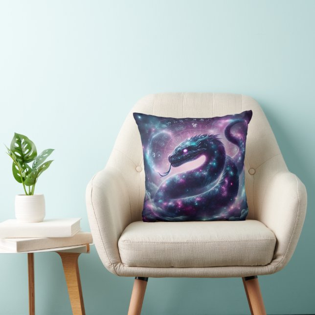 Cosmic Serpent Zodiac Galaxy Astrology Cushion (Chair)