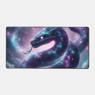 Cosmic Serpent Zodiac Galaxy Astrology Desk Mat