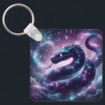 Cosmic Serpent Zodiac Galaxy Astrology Key Ring<br><div class="desc">A celestial serpent infused with glowing galaxy textures,  set against a radiant zodiac wheel that evokes mystery,  power,  and spiritual transformation.</div>