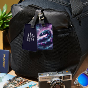 Cosmic Serpent Zodiac Galaxy Astrology Luggage Tag