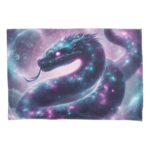 Cosmic Serpent Zodiac Galaxy Astrology Pillowcase