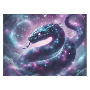 Cosmic Serpent Zodiac Galaxy Astrology Tablecloth