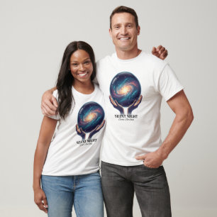 Cosmic Silent Night Galaxy Snow Globe T-Shirt