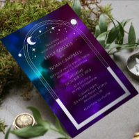 Cosmic Silver Sun Moon Astronomy Space Foil