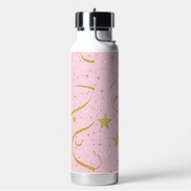 Cosmic Sip – Pink & Gold Star Ceramic Thermos