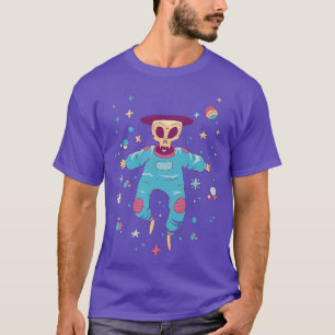 Cosmic Skeleton Astronaut Creepy Space T-Shirt