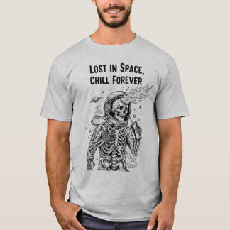 Cosmic Skeleton Astronaut Drinking Soda | Dark Spa T-Shirt