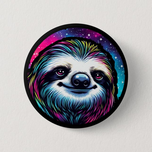Cosmic Sloth 6 Cm Round Badge (Front)