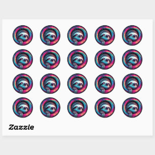 Cosmic Sloth Galaxy Art Classic Round Sticker
