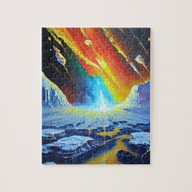 Cosmic smart kid earth and galactic glacier image jigsaw puzzle (Vertical)