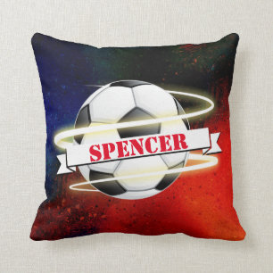 Cosmic Soccer Ball Personalised Cushion