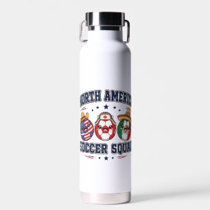 Cosmic Soccer Stars Alien & Skeleton Football Water Bottle