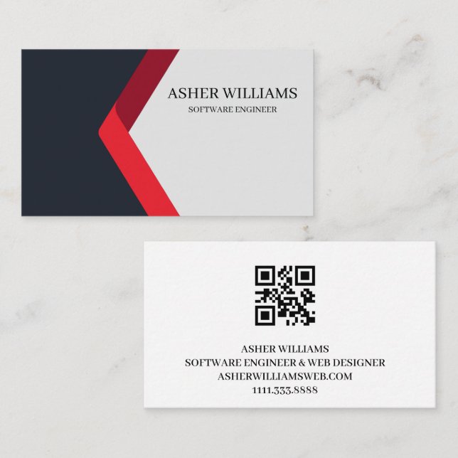 Cosmic Software Engineer Tech QR Code Business Car Card (Front/Back)