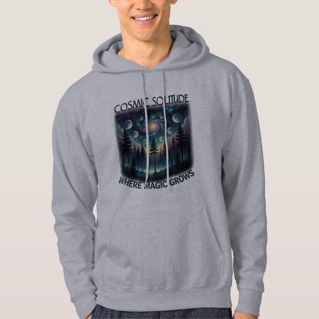 Cosmic Solitude Galaxy Forest • Moon Phases Hoodie (Front)