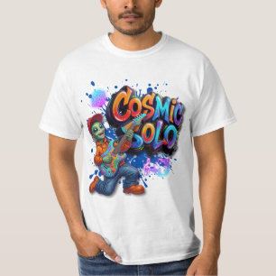 Cosmic Solo Alien Guitar Player Space Music Art T-Shirt