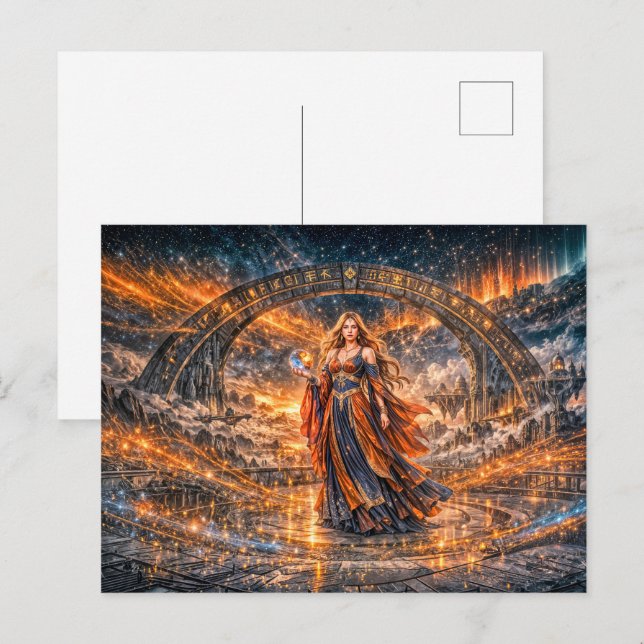 Cosmic Sorceress – Fantasy Postcard (Front/Back)