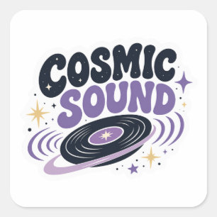 Cosmic Sound Abstract Design Sticker