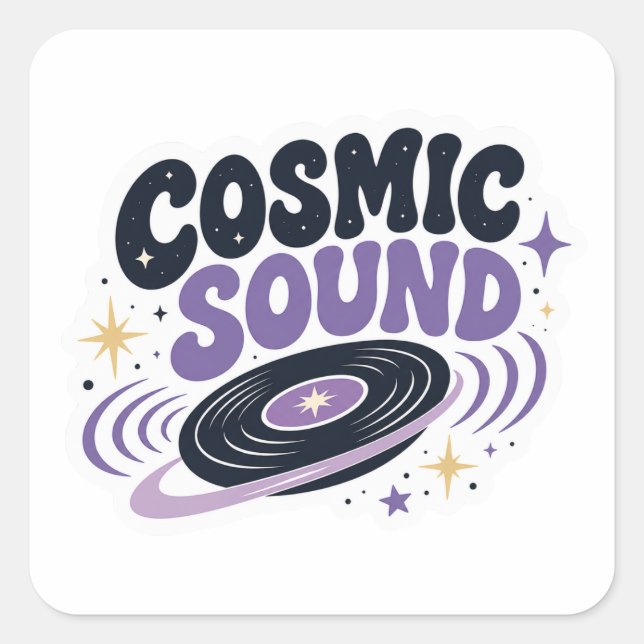 Cosmic Sound Abstract Design Sticker (Front)