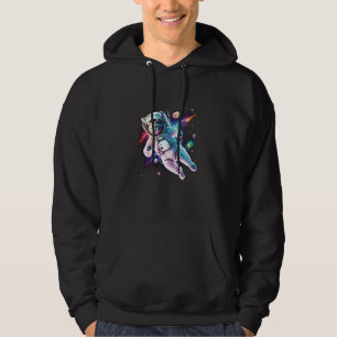 Cosmic Space Cat Astronaut Catstronaut Cat Graphi Hoodie