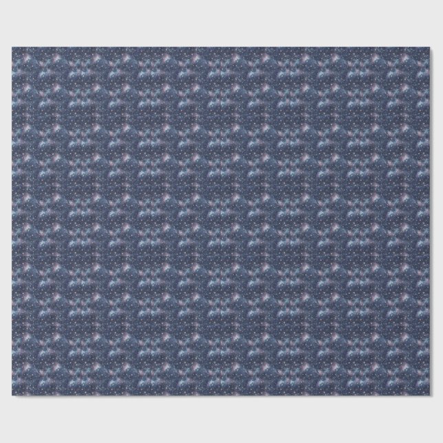 Cosmic Space Constellation & Galaxy Night Pattern Wrapping Paper (Flat)