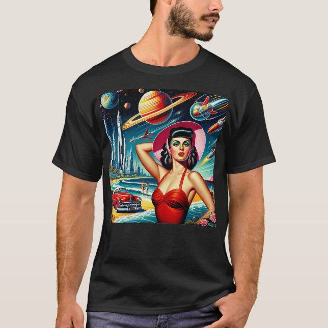 Cosmic Space Illustration T-Shirt (Front)