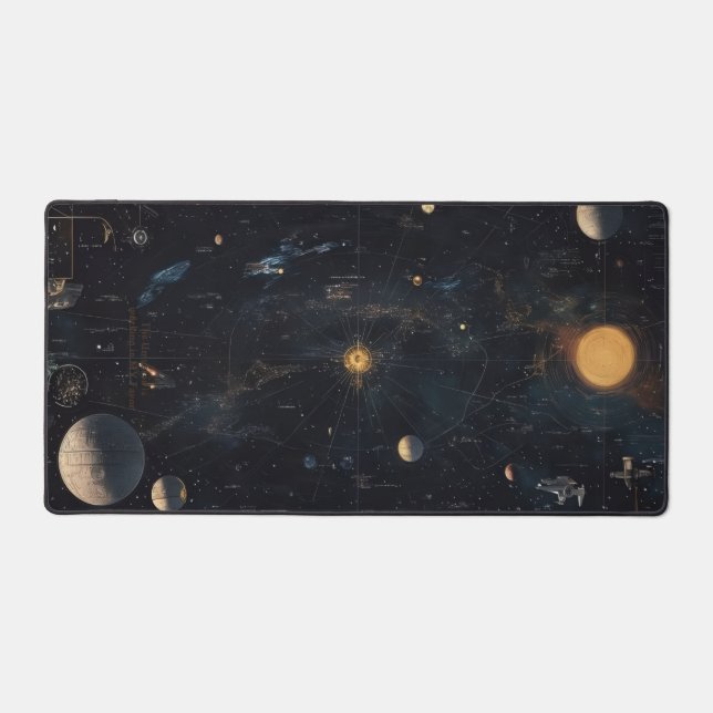 Cosmic Space & Planets Office Desk Mat (Front)