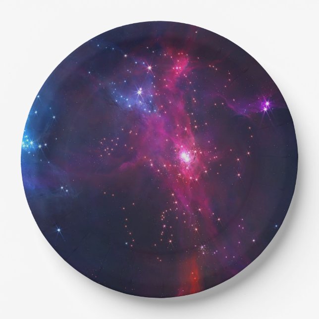 Cosmic Space Stars and Nebula Paper Plate (Front)
