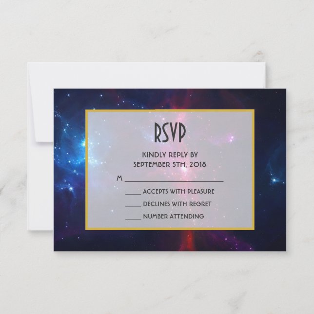 Cosmic Space Stars and Nebula RSVP (Front)
