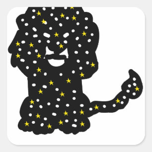 Cosmic Space Stars Lion Square Sticker