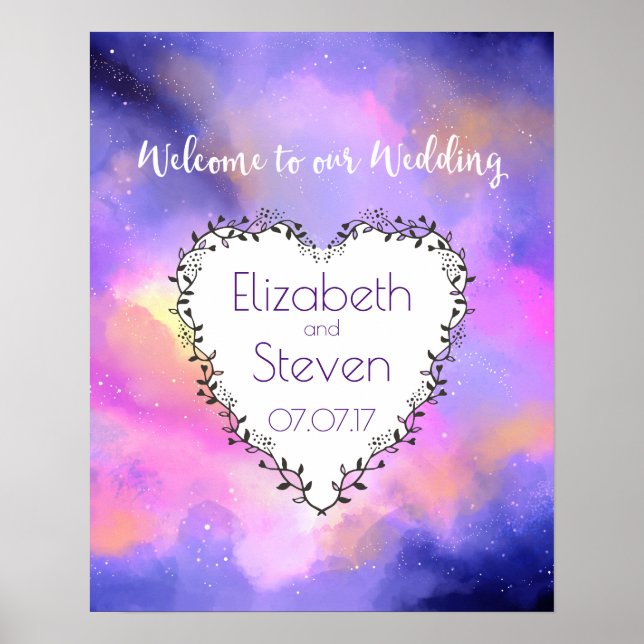 Cosmic Space Themed Wedding Welcome Poster (Front)