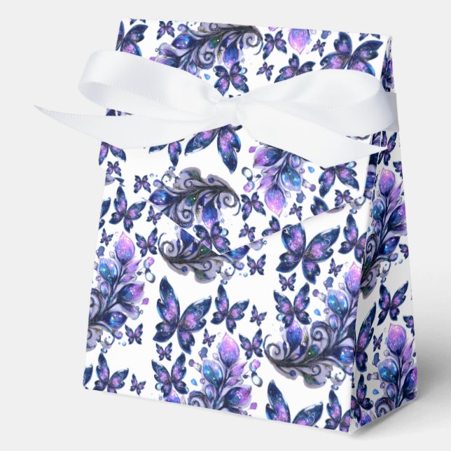 Cosmic Sparkle Butterflies Pattern Tent Favour Box (Front)