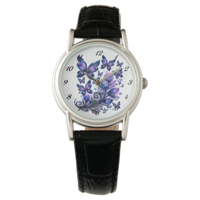 Cosmic Sparkle Butterflies   Watch (Front)