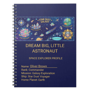Cosmic Star Dust Galaxy Kids Mission Spiral Notebo Notebook