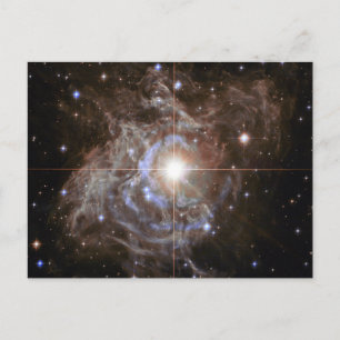 Cosmic Star Holiday Wreath Postcard