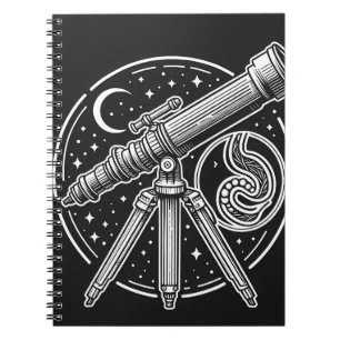 Cosmic Stargazer Vintage Telescope Art Notebook