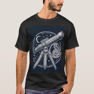 Cosmic Stargazer Vintage Telescope Art T-Shirt