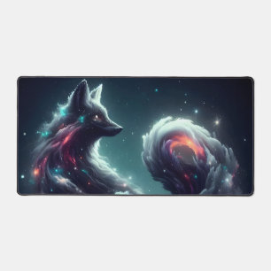 Cosmic Starlight Fox Spirit Fantasy Animal Desk Mat