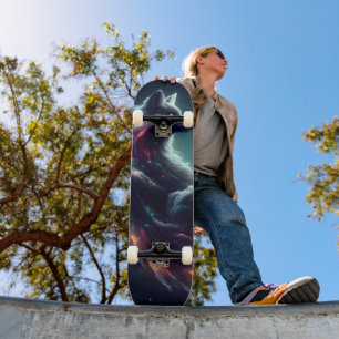 Cosmic Starlight Fox Spirit Fantasy Animal Skateboard