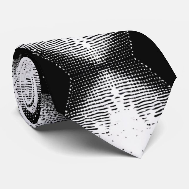 Cosmic Starlight Hourglass Black White Modern  Tie (Rolled)